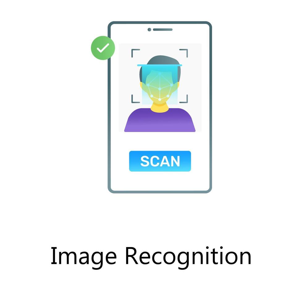 Flat gradient vector of image recognition, face identification