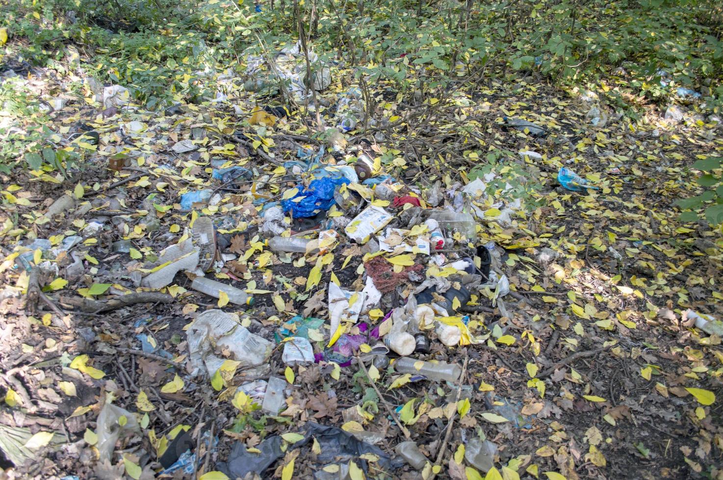 household waste thrown away by people photo