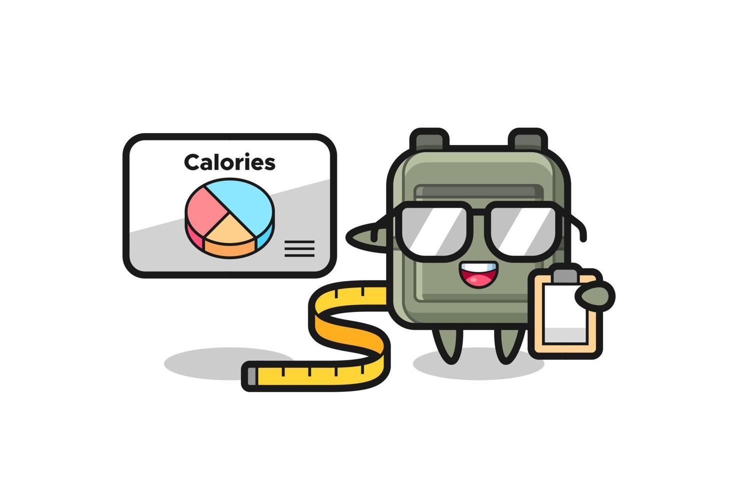 Illustration of school bag mascot as a dietitian vector