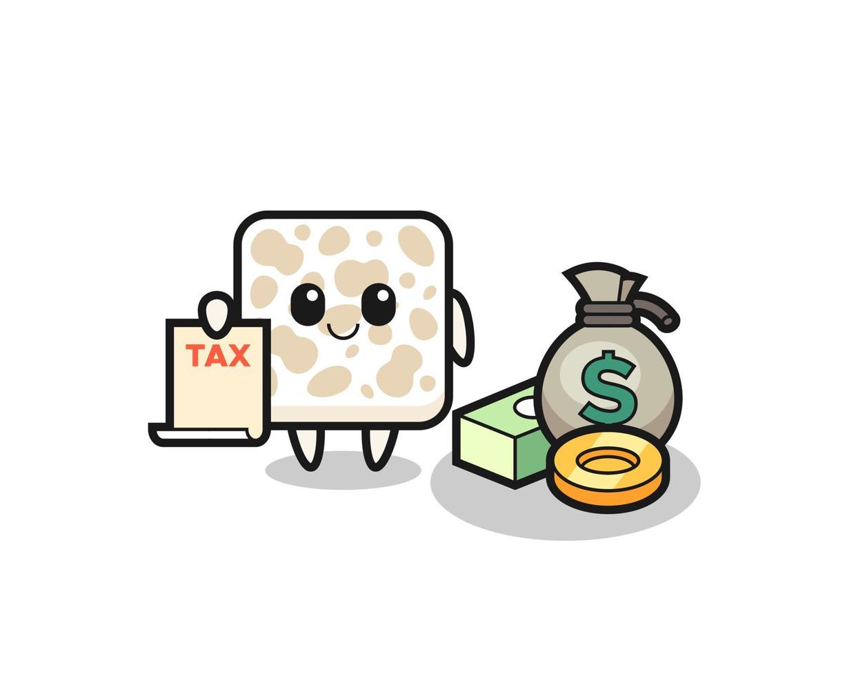 Character cartoon of tempeh as a accountant vector