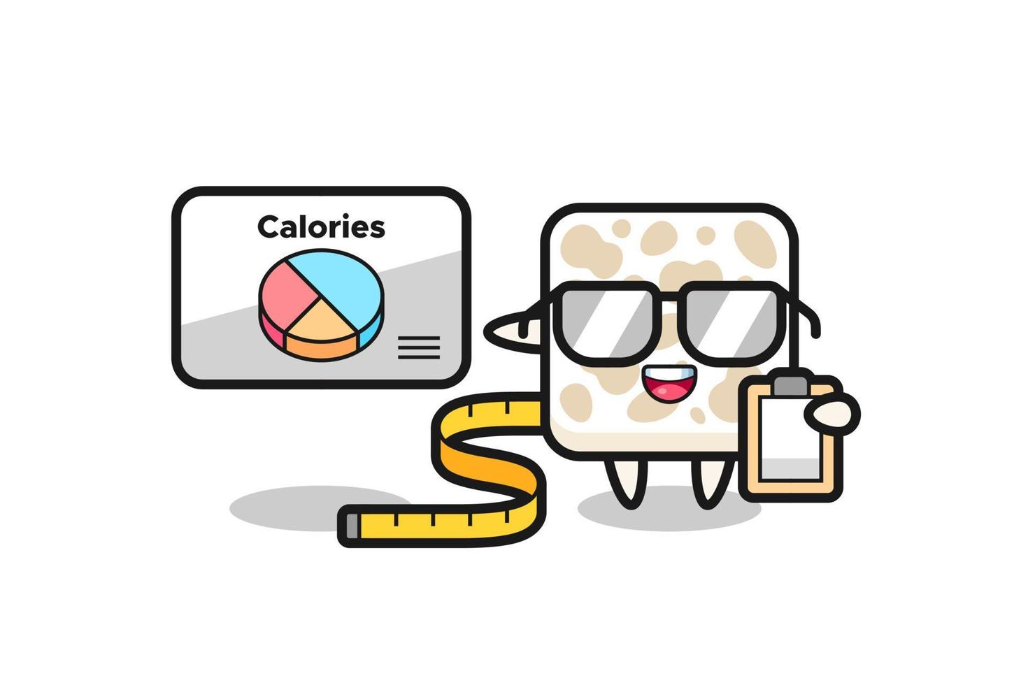 Illustration of tempeh mascot as a dietitian vector