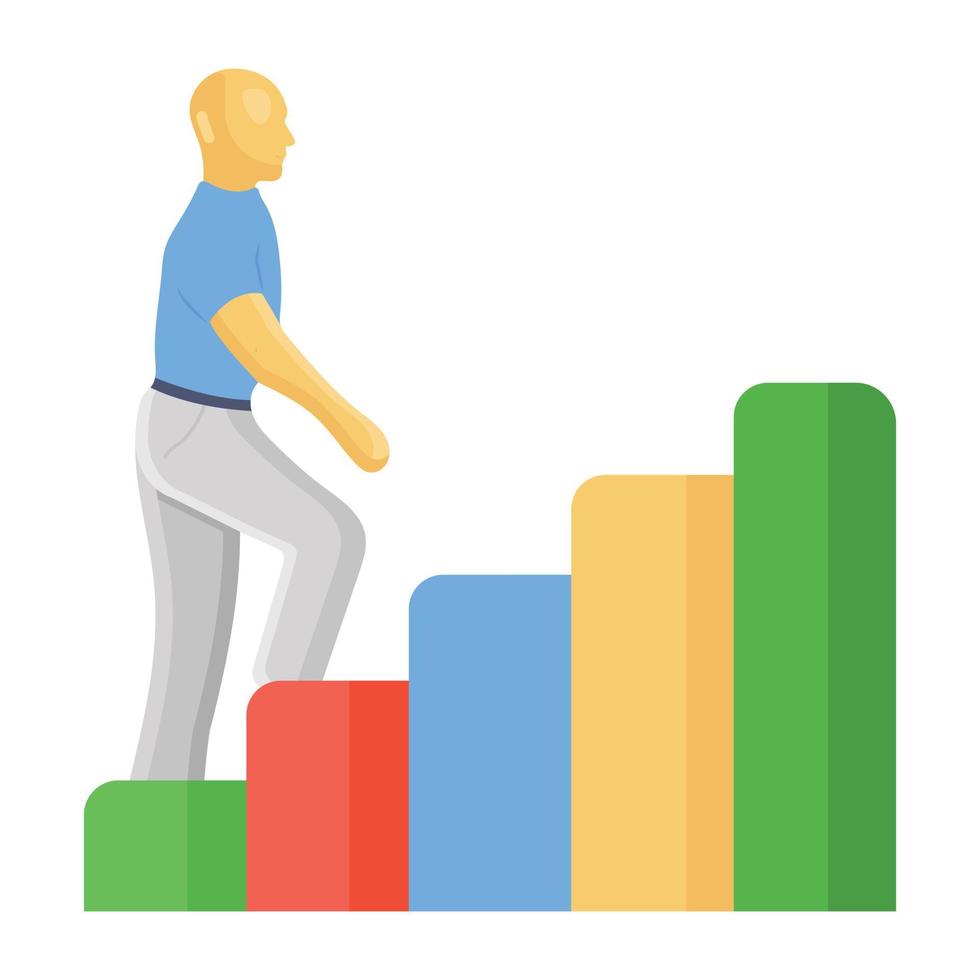 Icon of career ladder, flat design of job promotion concept vector