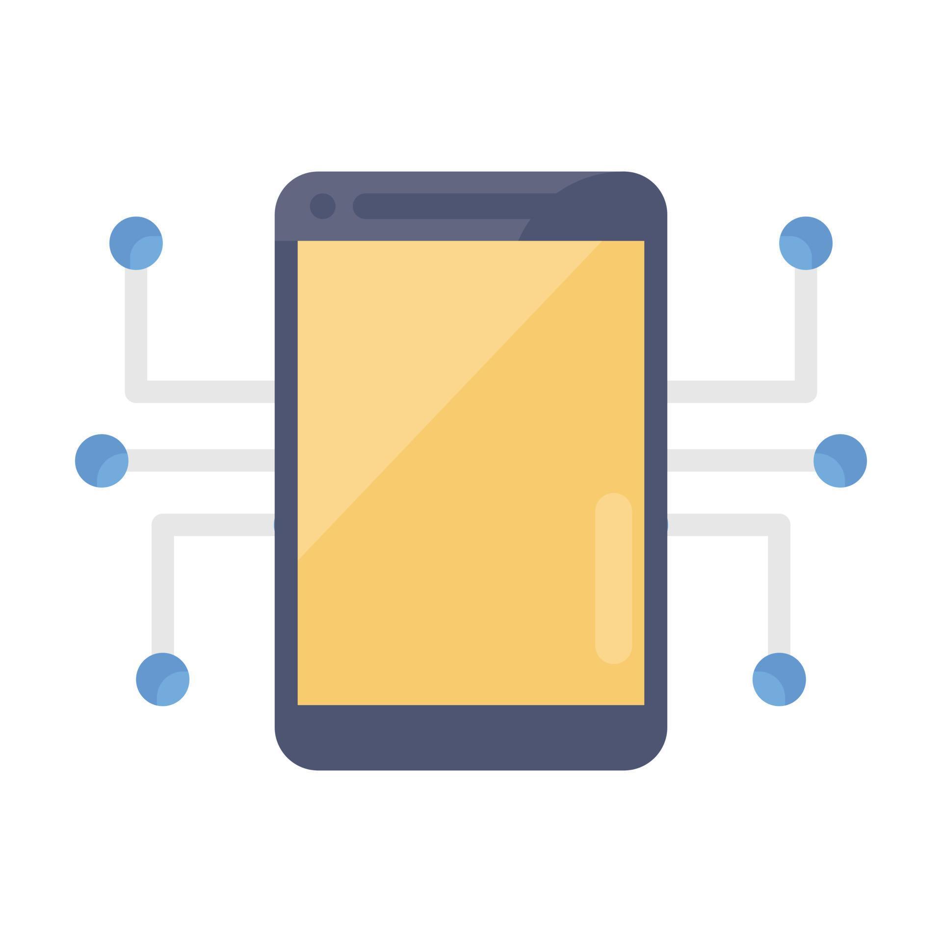 Smartphone connected with nodes, mobile nodes network icon 6743232