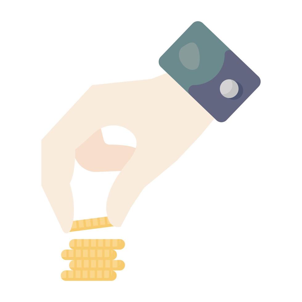 Currency coins icon in flat style, coins stack vector