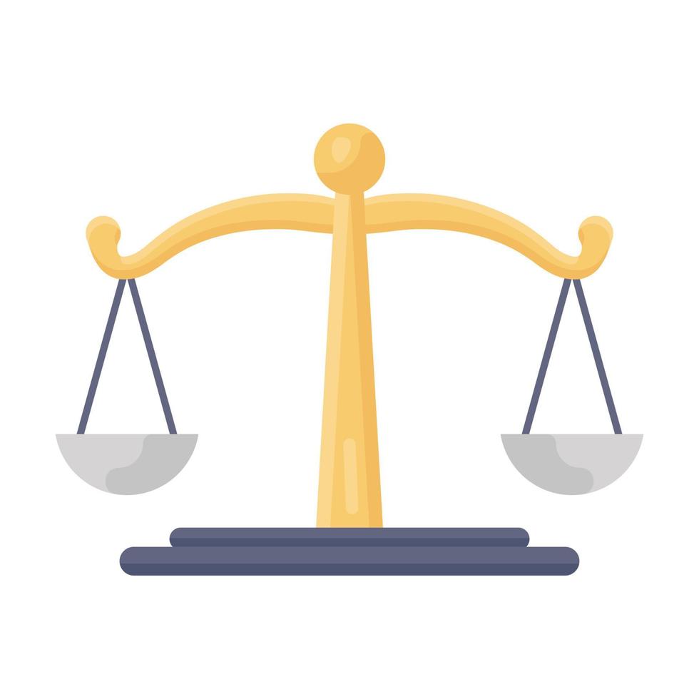 An icon of balance scale, justice symbol vector