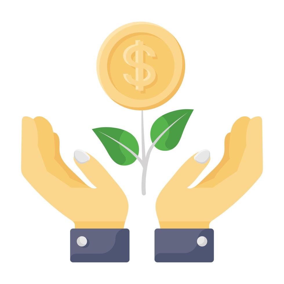 An icon design of dollar plant, editable vector