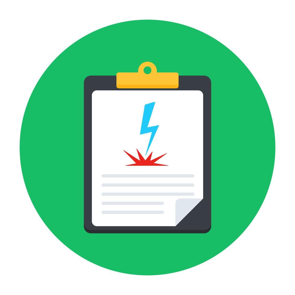 Flat rounded icon of energy audit report vector