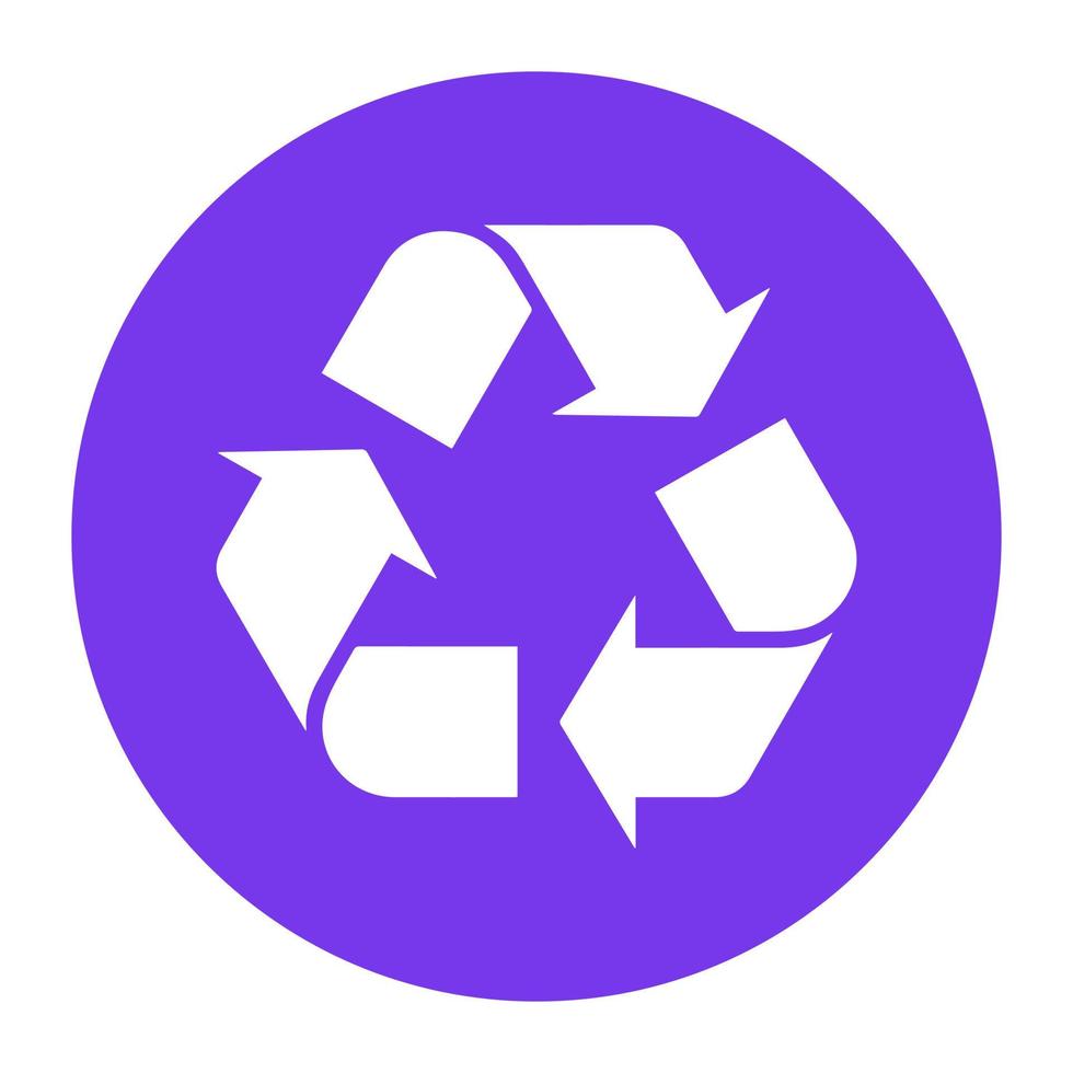 Flat design of recycle icon, editable vector