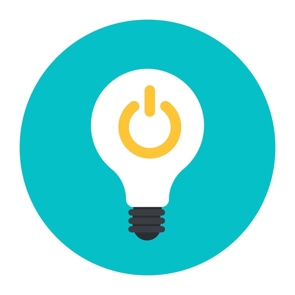 A conceptual flat design icon of light off vector