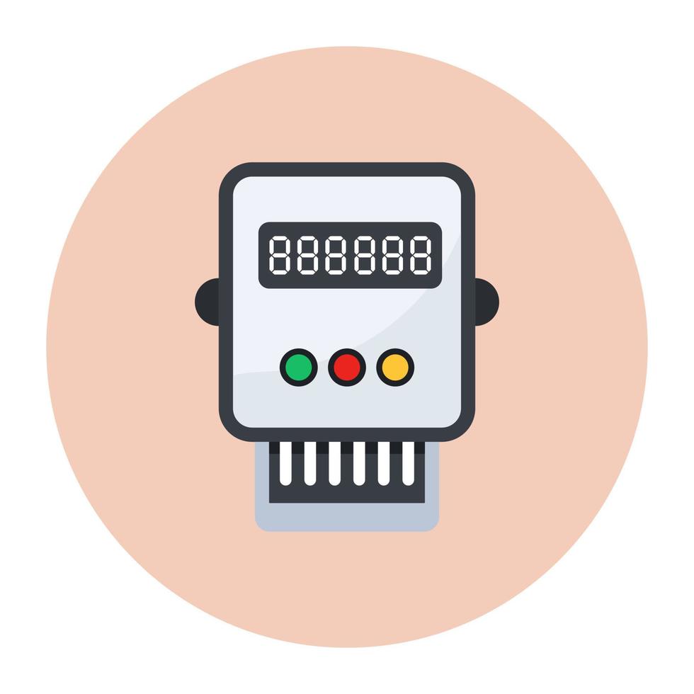 Ammeter icon, voltmeter flat vector style