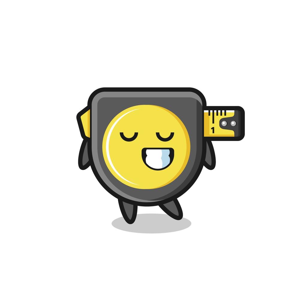 tape measure cartoon illustration with a shy expression vector