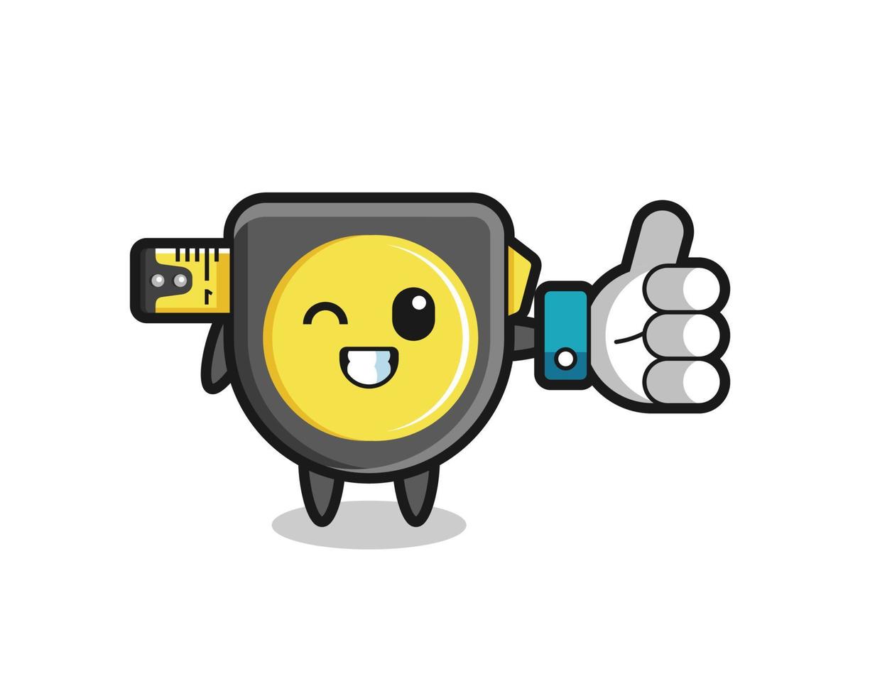 cute tape measure with social media thumbs up symbol 6743343