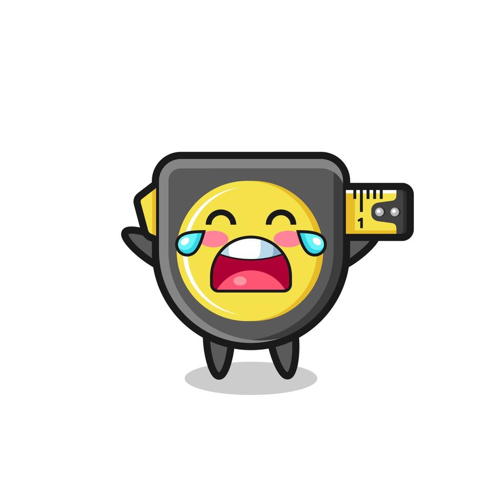 the illustration of crying tape measure cute baby vector