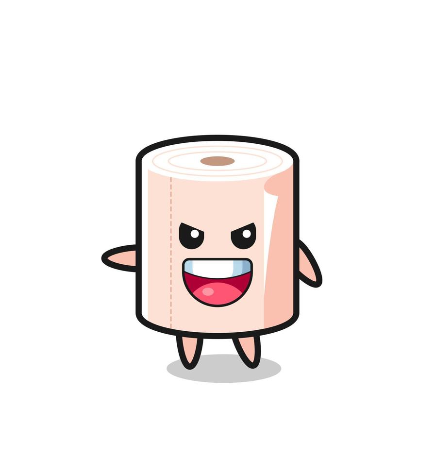 tissue roll cartoon with very excited pose vector
