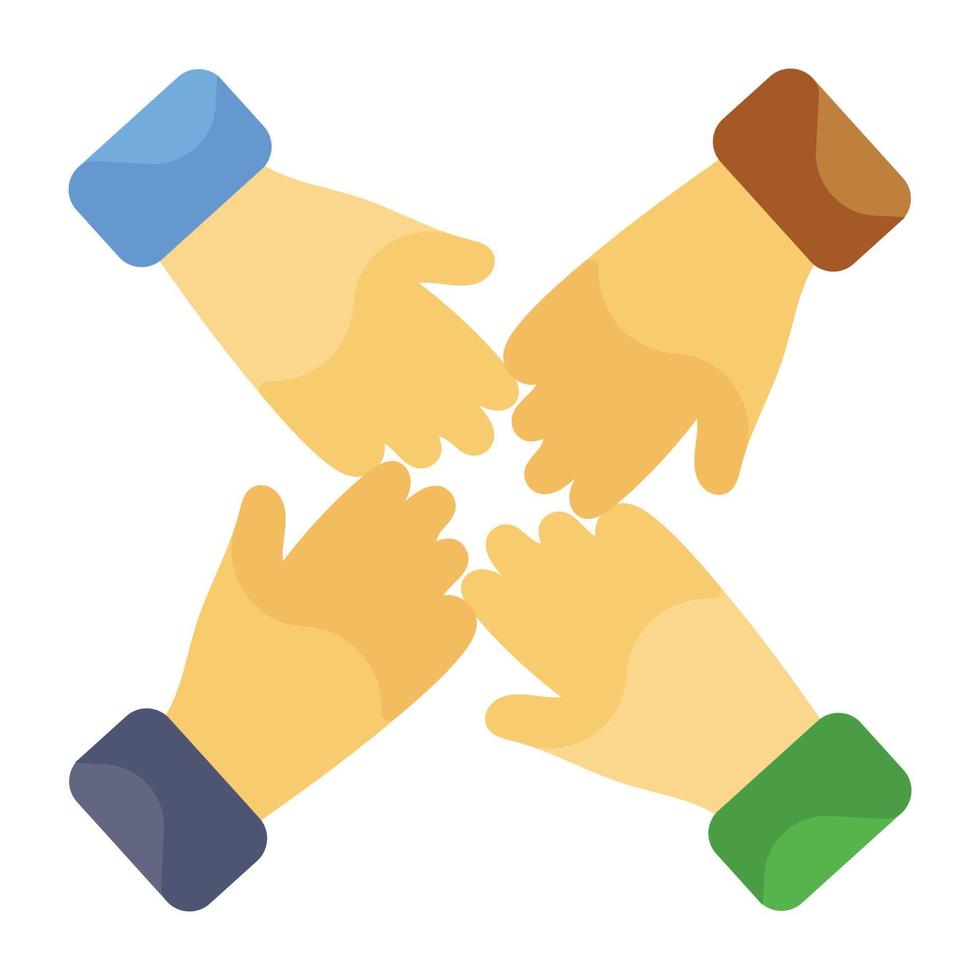 Icon of collaboration in flat style vector