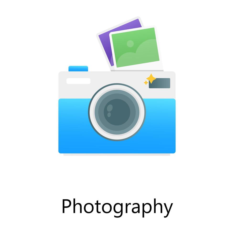 Icon of a photography in flat concept gradient design vector