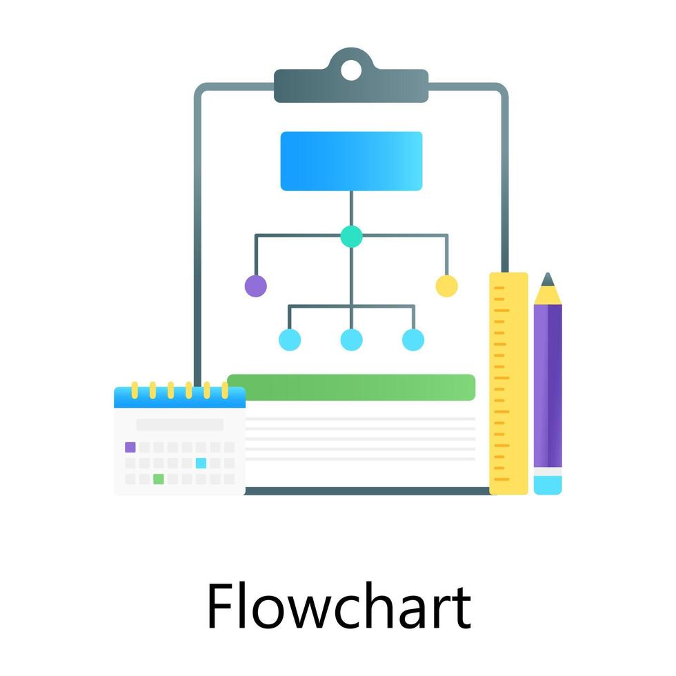 Flowchart vector design, sitemap on a paper