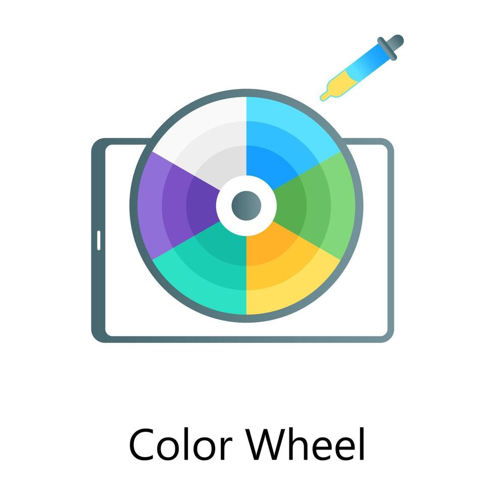 Flat gradient concept icon of color wheel in editable graphic design vector