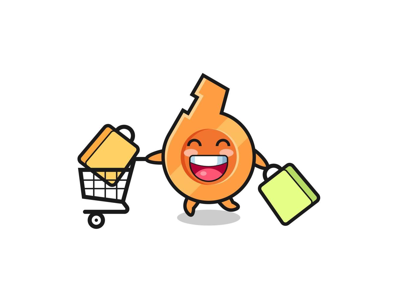 black Friday illustration with cute whistle mascot vector