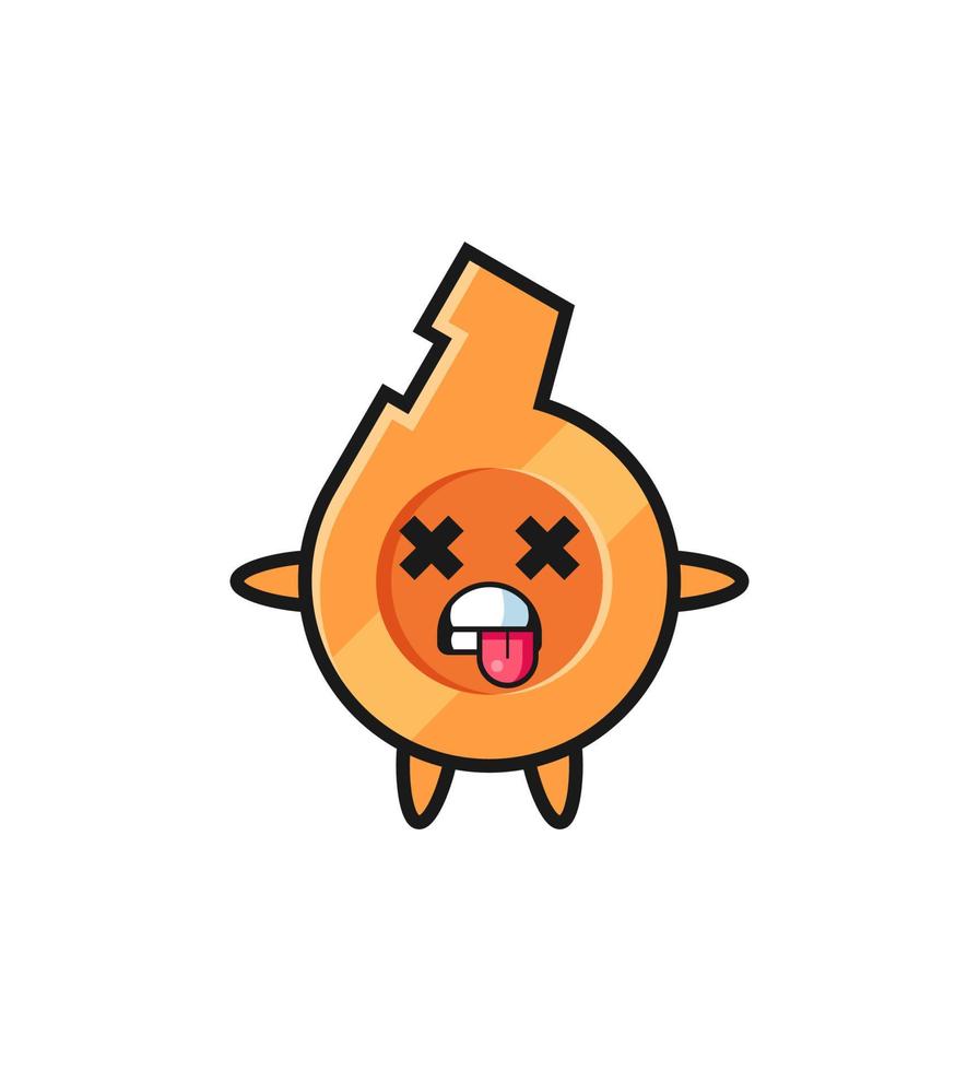 character of the cute whistle with dead pose vector