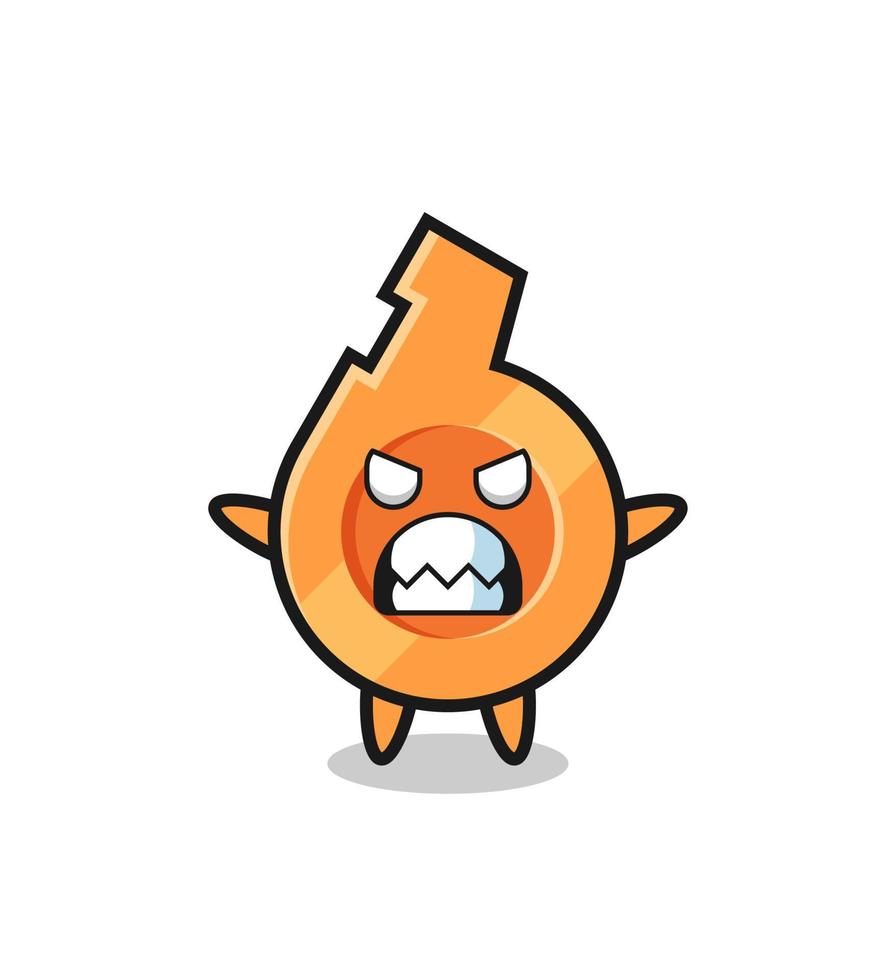 wrathful expression of the whistle mascot character vector