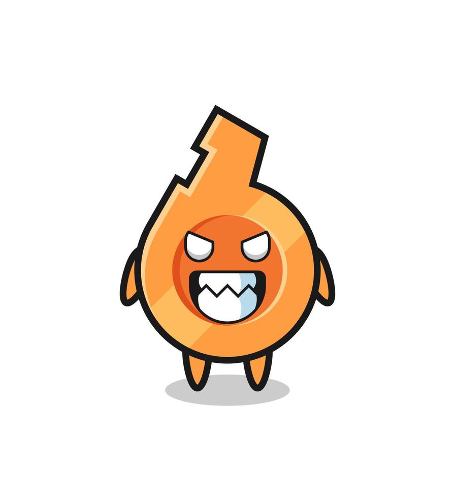 evil expression of the whistle cute mascot character vector