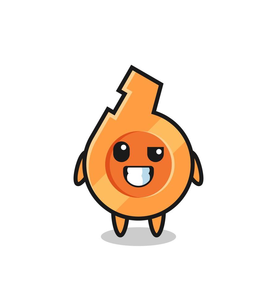 cute whistle mascot with an optimistic face vector