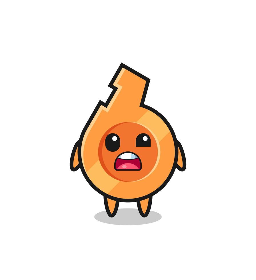 the shocked face of the cute whistle mascot vector