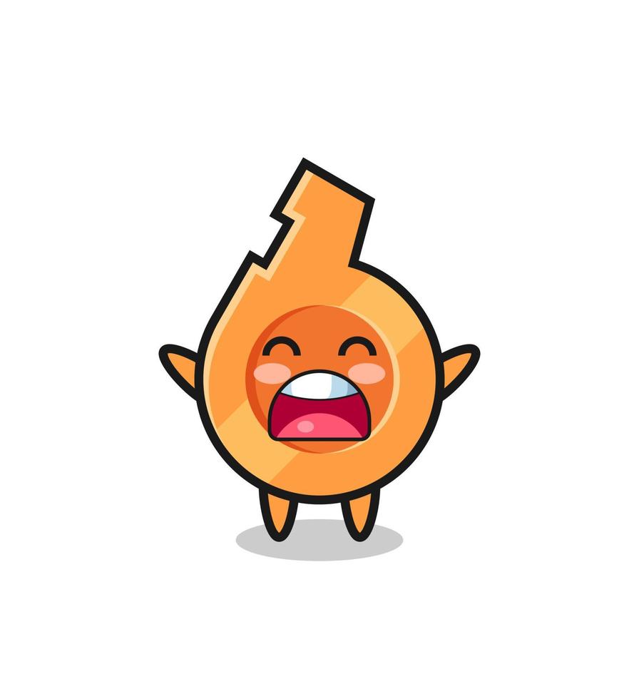 cute whistle mascot with a yawn expression vector