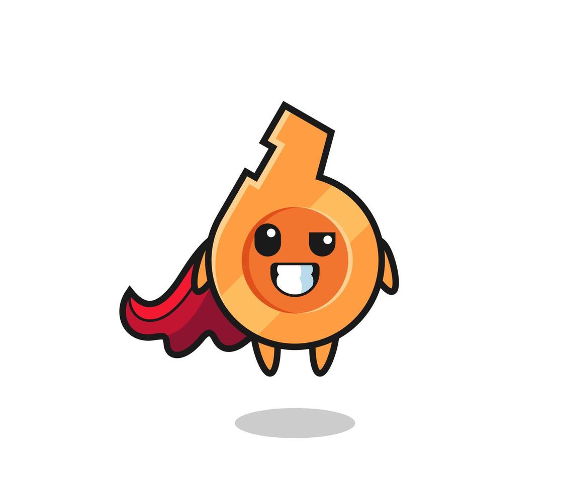 the cute whistle character as a flying superhero vector