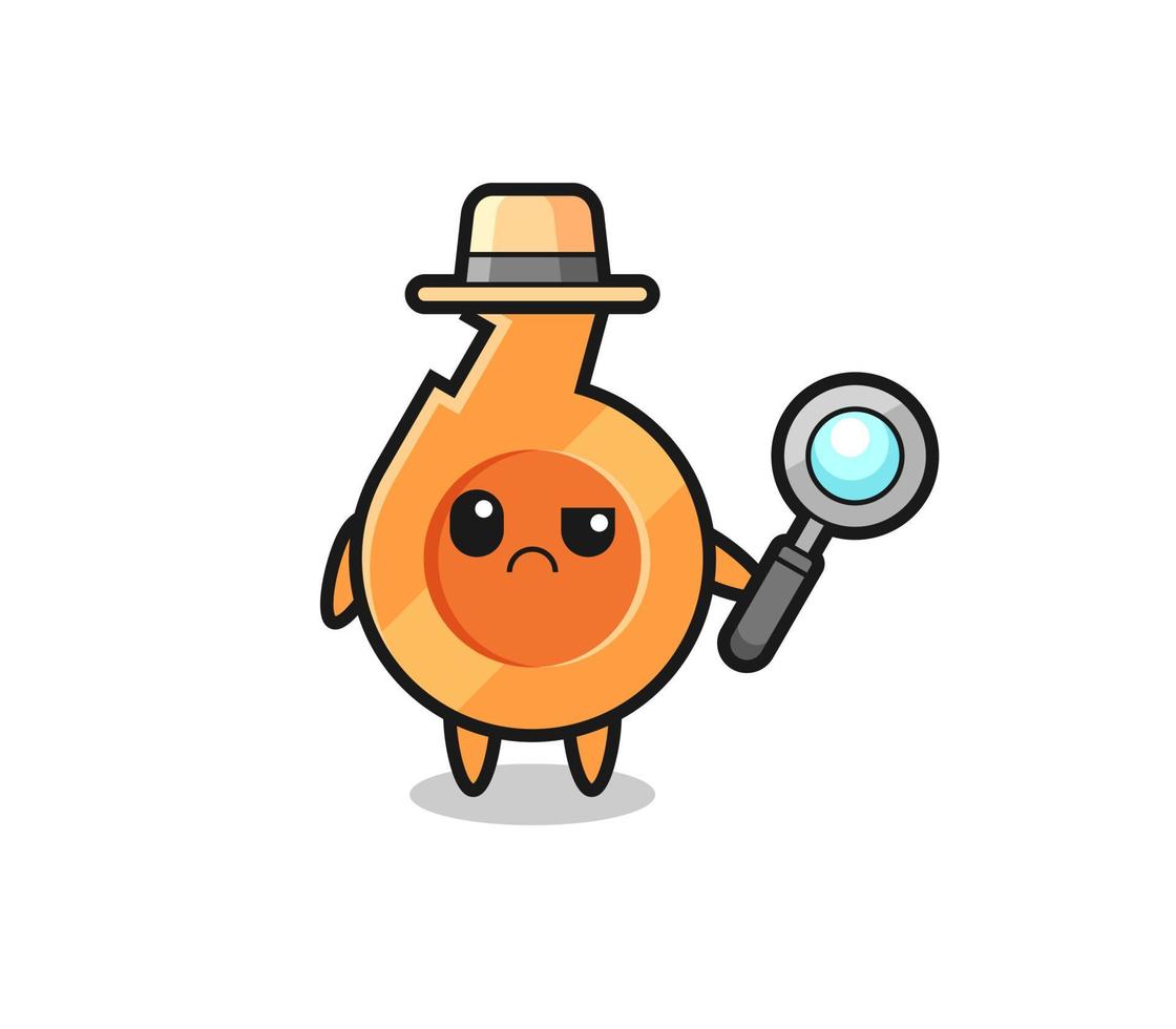 the mascot of cute whistle as a detective vector