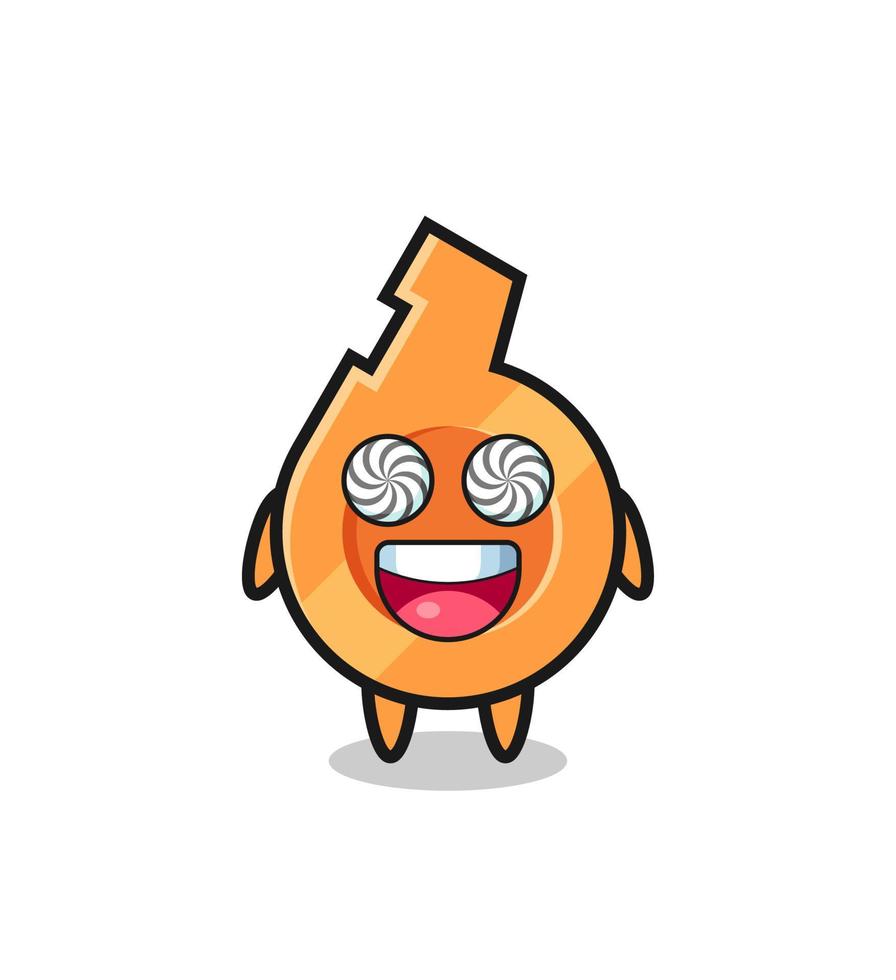 cute whistle character with hypnotized eyes vector