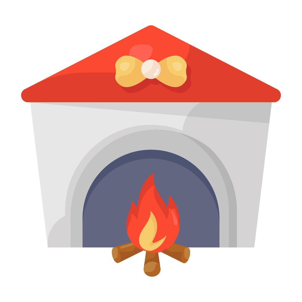 fireplace, interior, burning, fire, chimney, furnace, icon, vector, flat, fireside, hearth, pit vector
