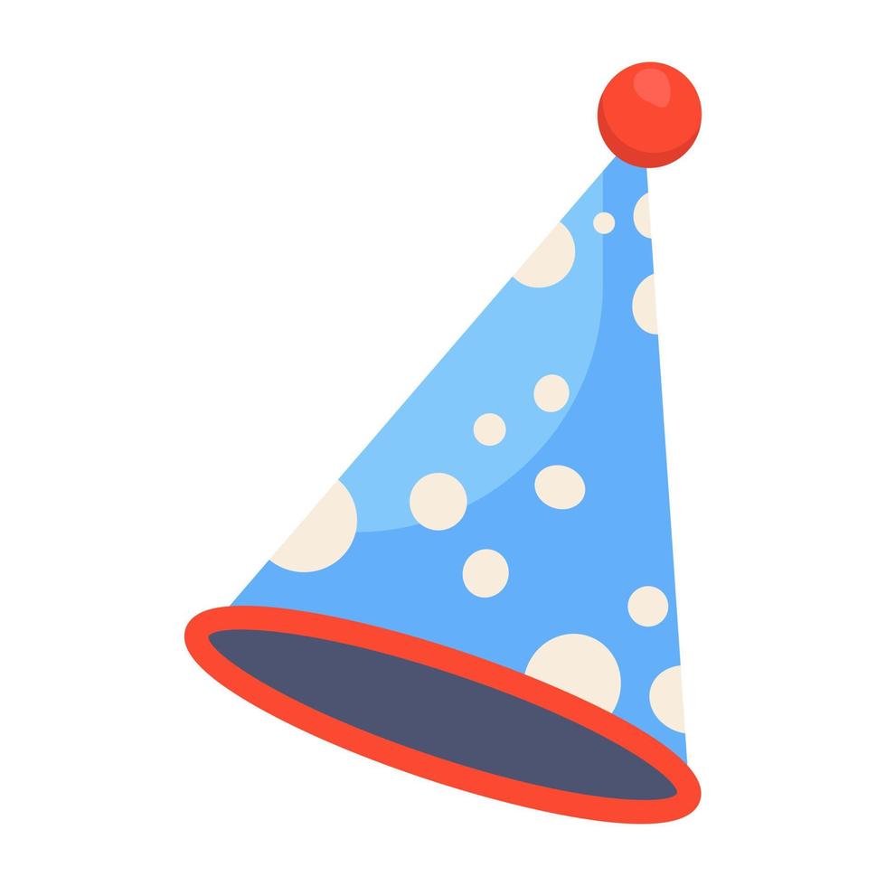 Fancy party hat in flat icon design vector