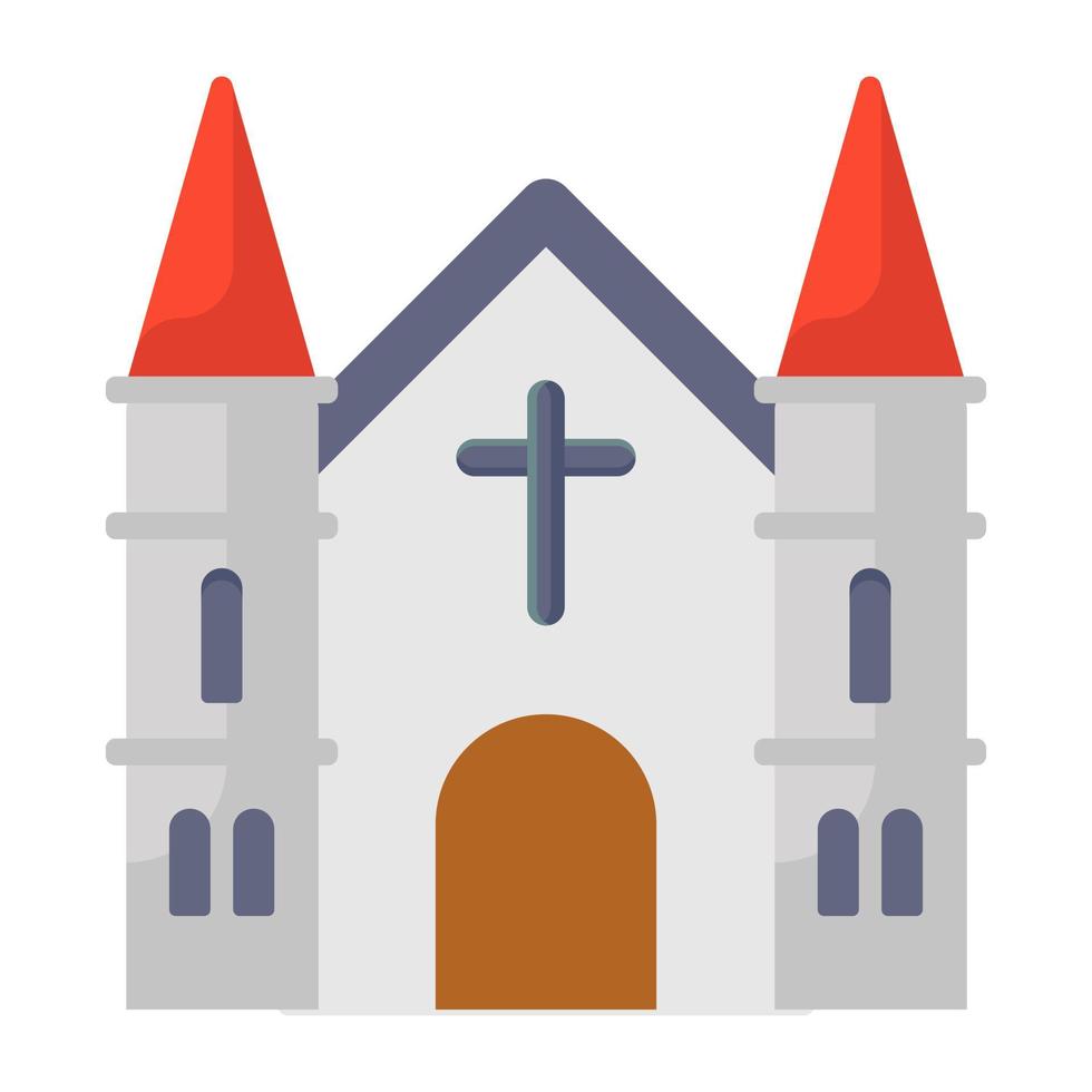 A christianity house vector style, church flat icon design