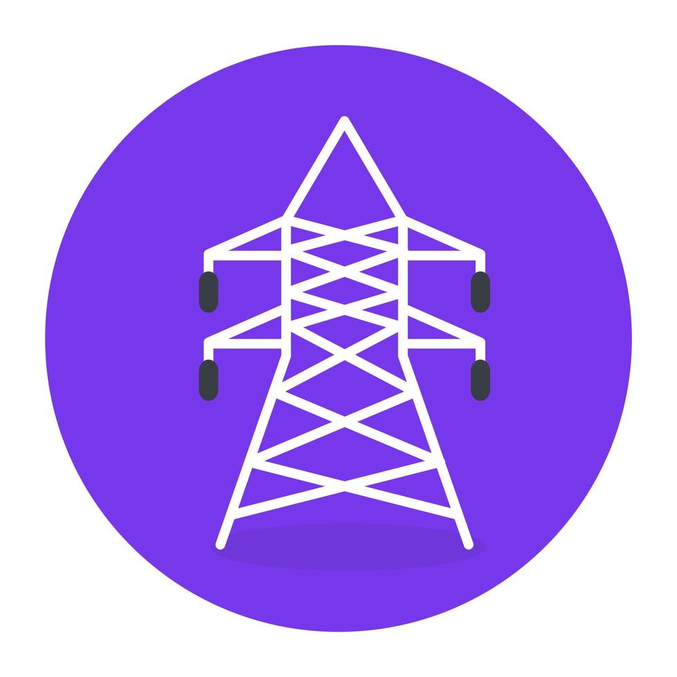 Editable design of electric tower icon vector