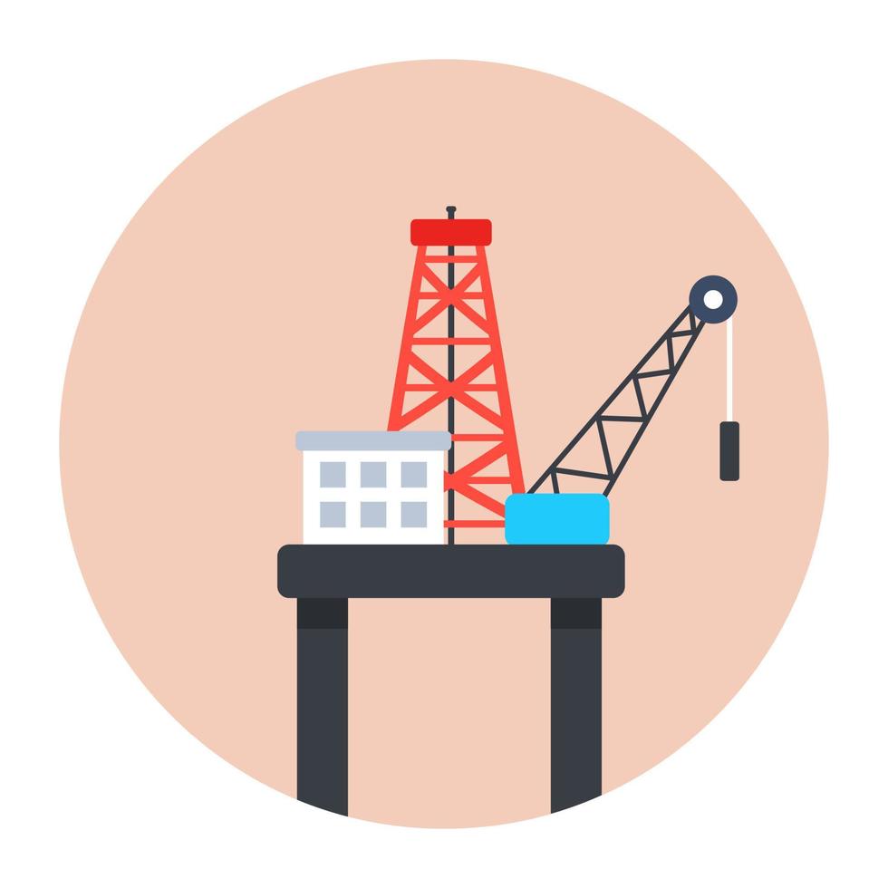 An icon design of drilling rig, vector of oil refinery concept