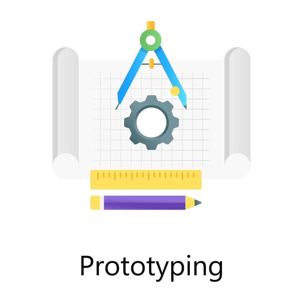 Vector design of sketch, also known as prototyping