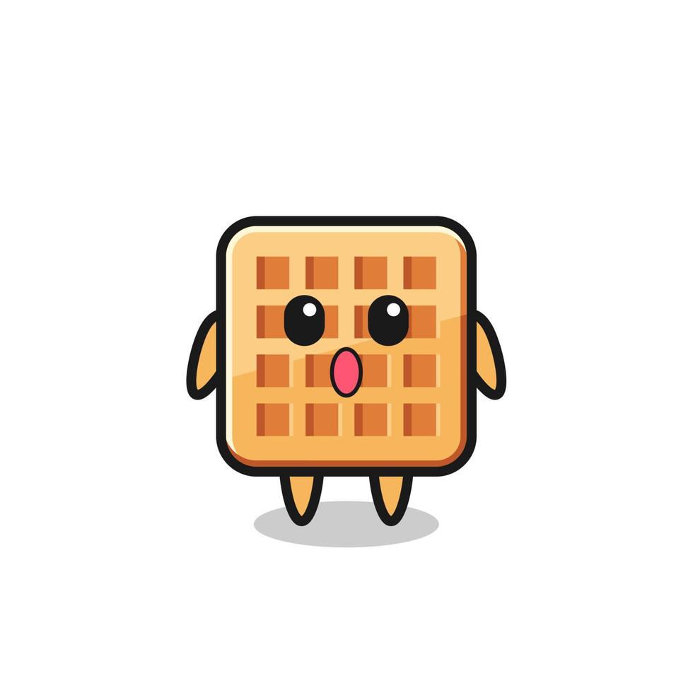 the amazed expression of the waffle cartoon vector