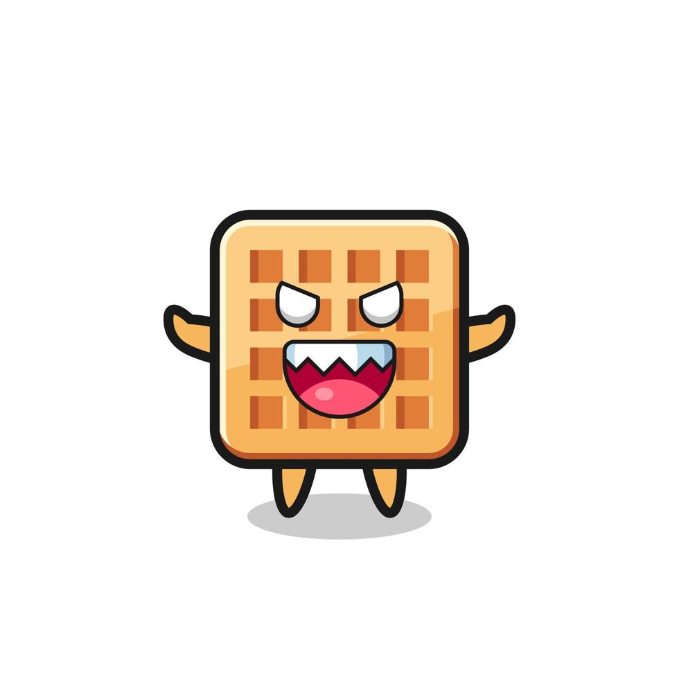 illustration of evil waffle mascot character vector