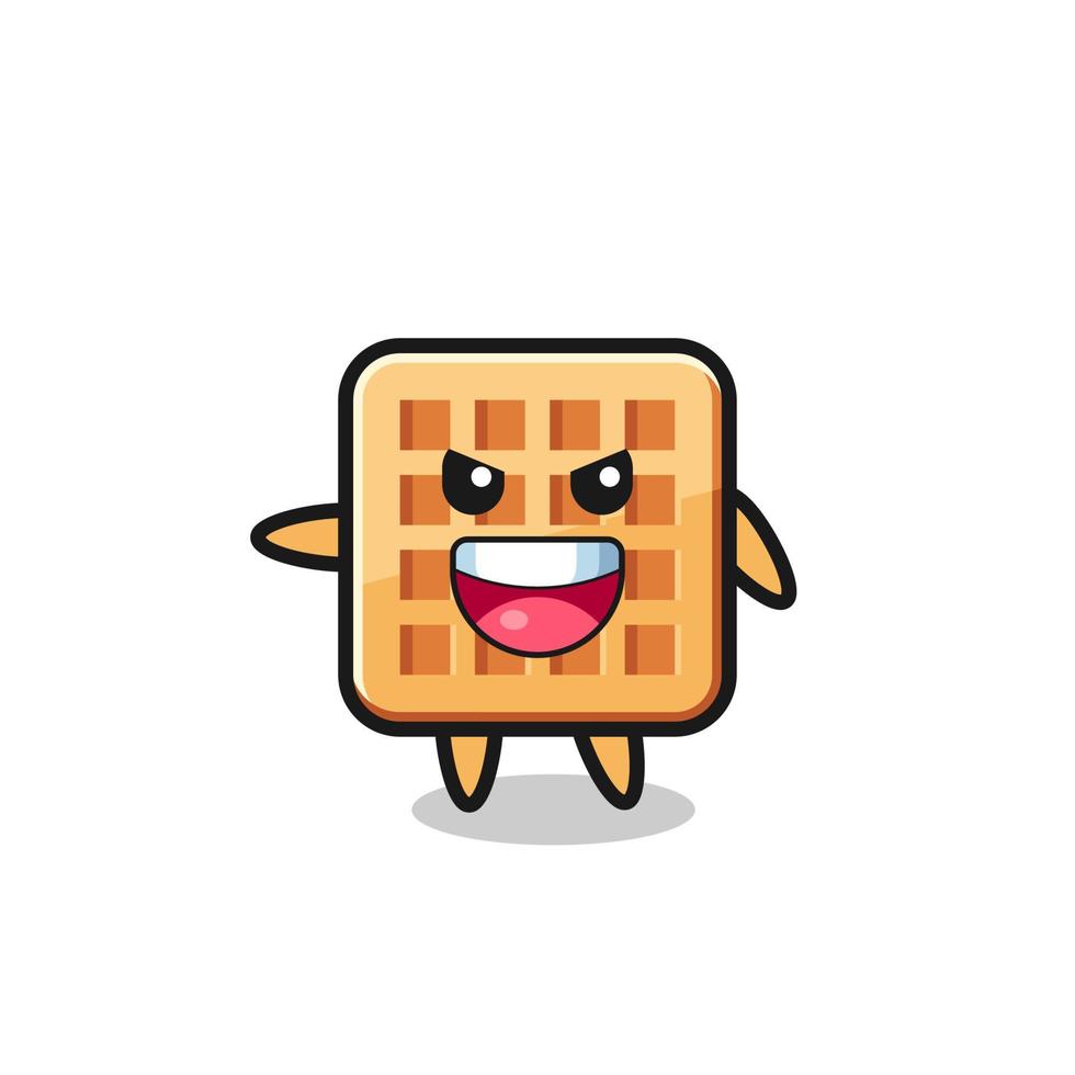 waffle cartoon with very excited pose vector