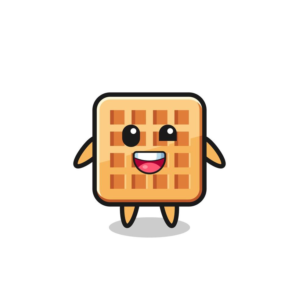 illustration of an waffle character with awkward poses vector