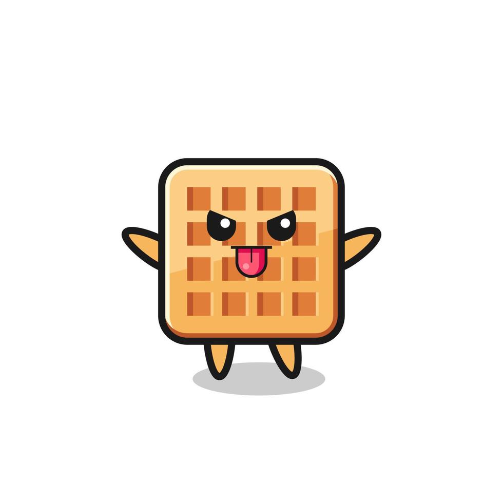 naughty waffle character in mocking pose vector