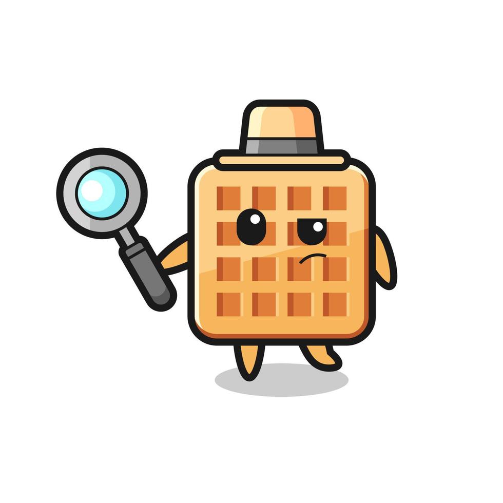 waffle detective character is analyzing a case vector