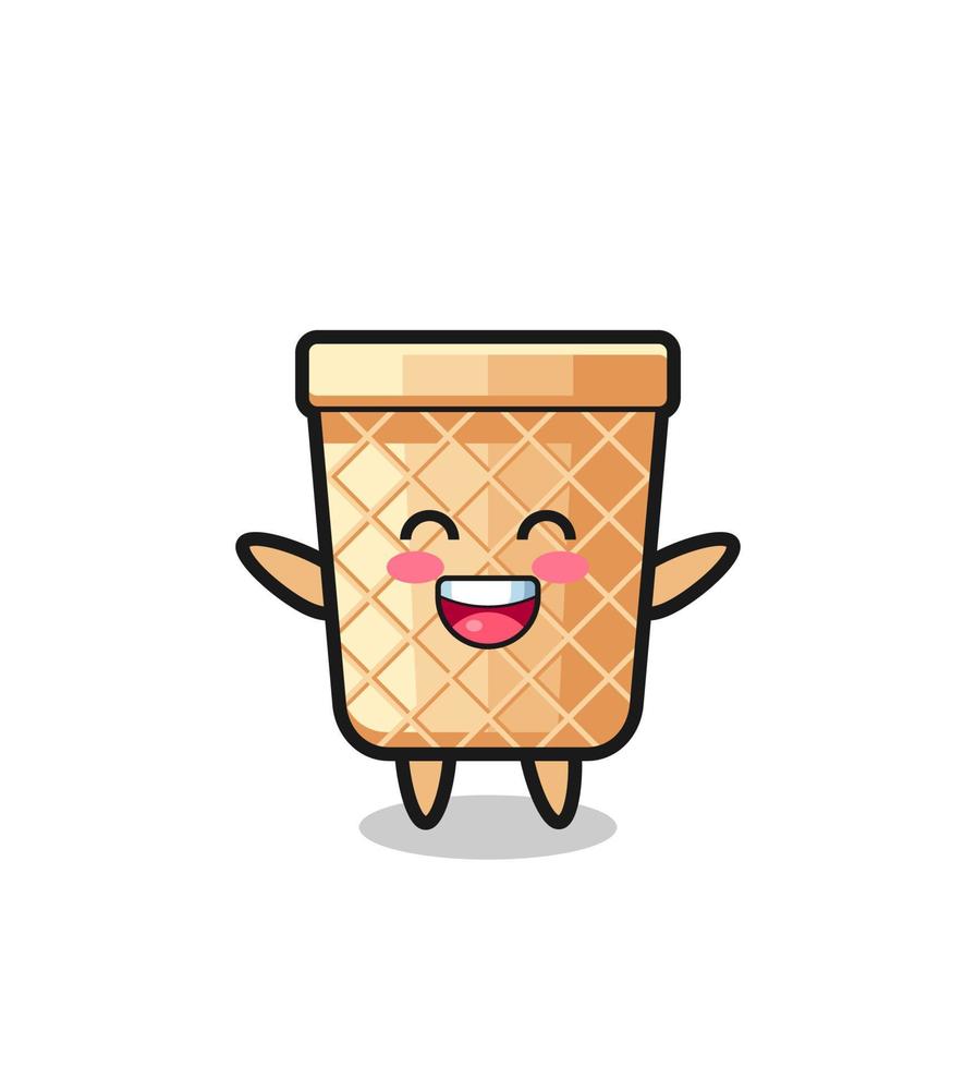happy baby waffle cone cartoon character vector