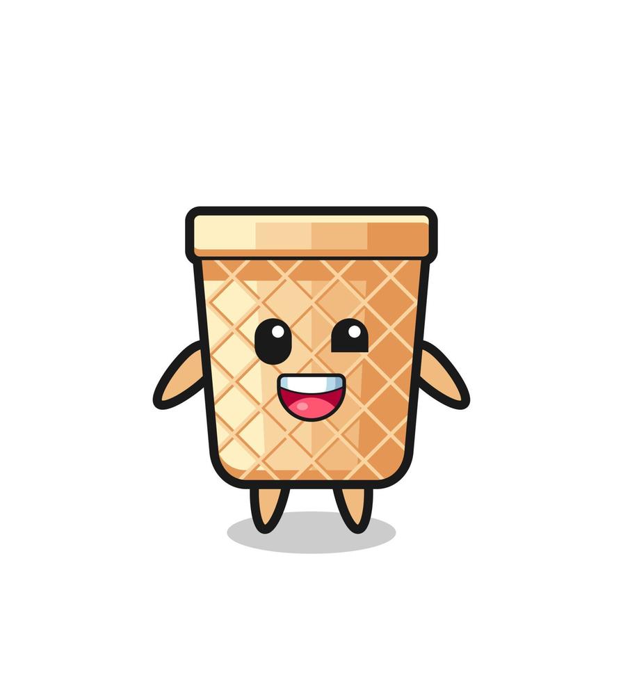 illustration of an waffle cone character with awkward poses vector