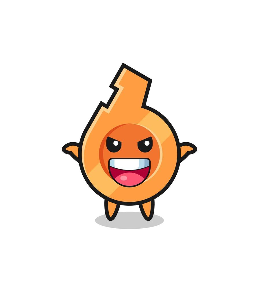 the illustration of cute whistle doing scare gesture vector