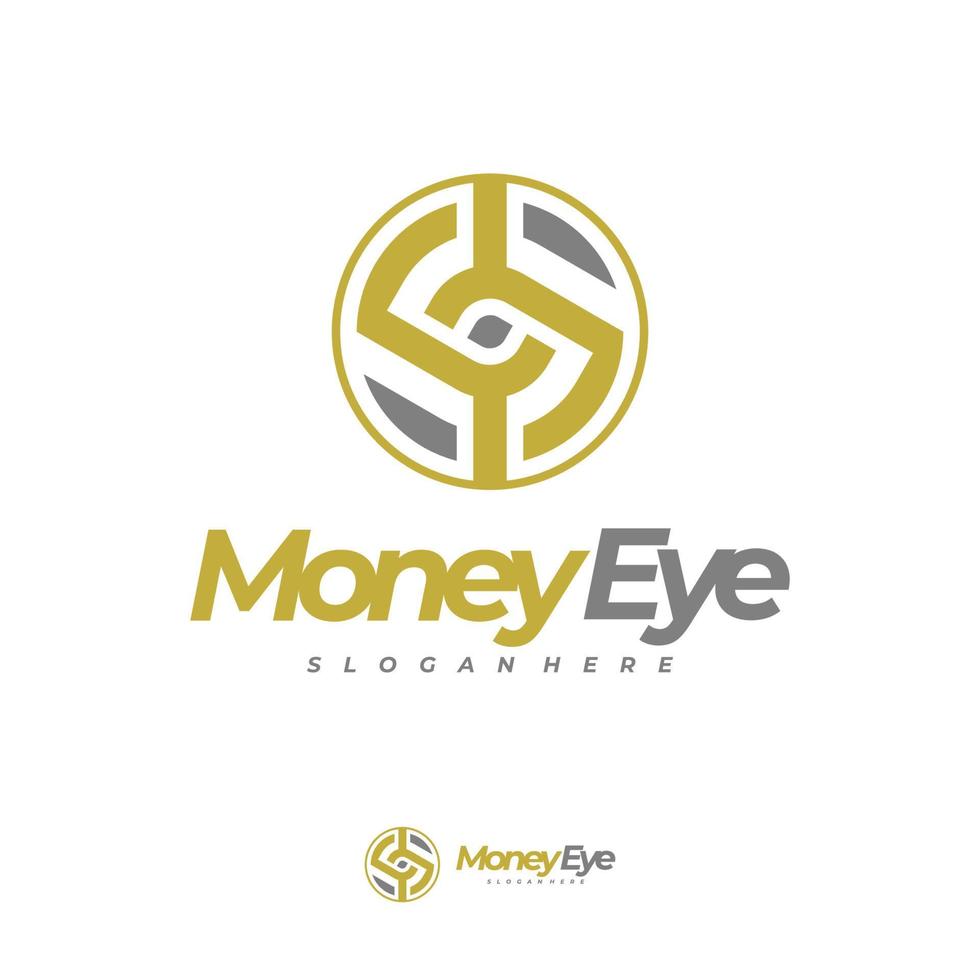 Money Eye logo vector, Creative Money logo design concepts, Letter S logo template vector