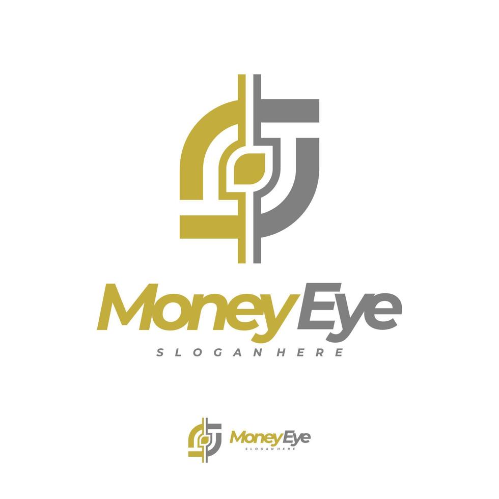 Money Eye logo vector, Creative Money logo design concepts, Letter S logo template vector