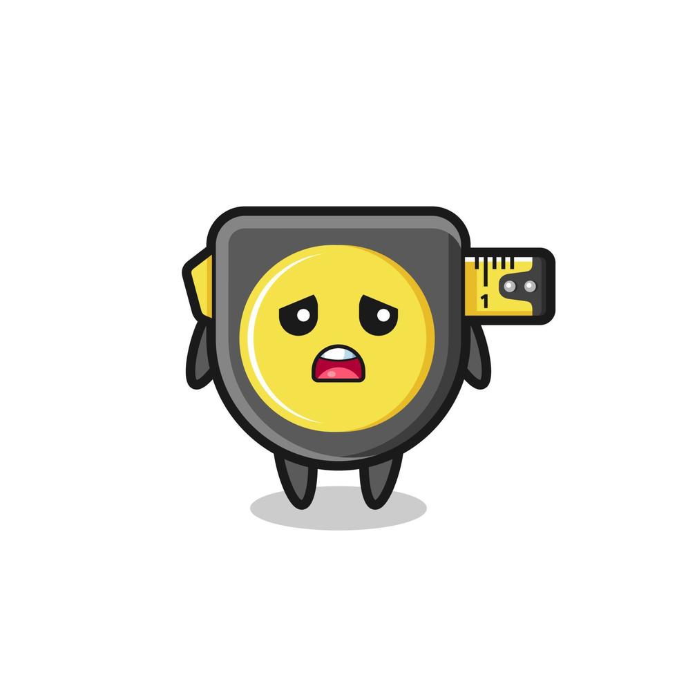 disappointed expression of the tape measure cartoon vector